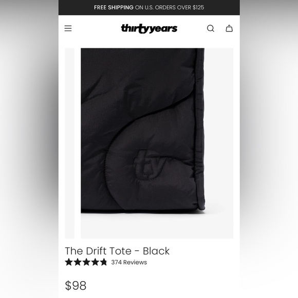 🌟BRAND NEW • Thirty Years Black Drift Tote Bag - Picture 4 of 5